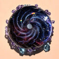 Starry Night Aurora Galaxy Swirl Quick - Rebound Taba Squishy with Amethyst Shards (Packaged) - product_typeNuwa Squishy